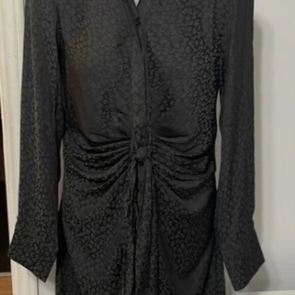 Steve Madden Black Tie Cheetah Print Mini Dress Size Medium - Picture 1 of 4
